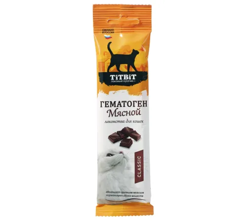 ТИТБИТ Гематоген мясной classic для кошек, 30 г