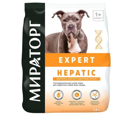 Мираторг Expert Hepatic для собак всех пород, 1,5 кг