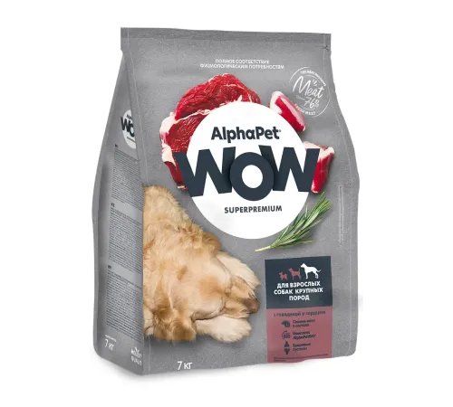 AlphaPet WOW Superpremium Dog Maxi Adult (Говядина с сердцем), 3 кг