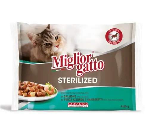 Miglior Gatto Sterilized Multi Pack Кусочки в желе, 85 г х 4 шт