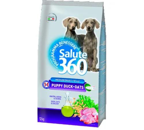 Salute 360 Puppy Medium/Maxi (Утка, овёс), 12 кг