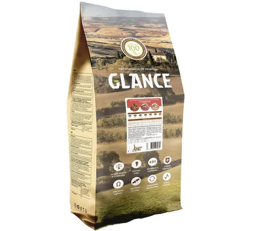 Glance для взрослых кошек с говядиной 20 кг