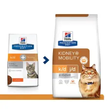 Hill's Prescription Diet k/d, Mobility Kidney, Joint Care для кошек, с курицей 2 кг