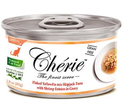 Cherie хлопья тунца с цельными креветками в подливе 80 г