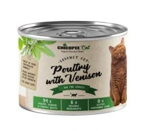 Chicopee Adult Cat (Домашняя птица с олениной) 195 г