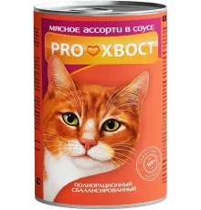 Proхвост Консервы для кошек (Мясное ассорти в соусе), 415 г