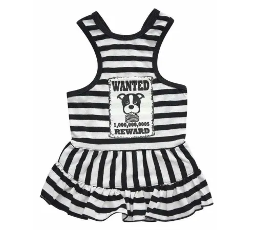 Doggy Dolly Платье Wanted в черно-белую полоску М