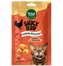 Triol Snack Bar Мини-роллы с начинкой из курицы с лососем, 40 г