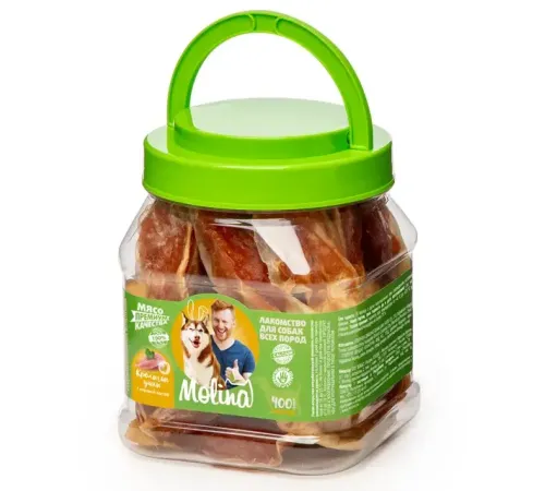Molina Лакомство для собак Кроличьи ушки с куриной пастой, 400 г