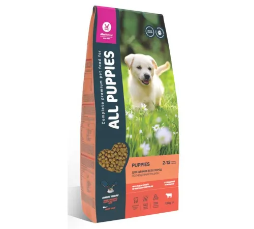 All Puppies для щенков всех пород (Говядина и овощи), 13 кг