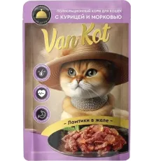 Van kot для кошек (Ломтики с курицей и морковью в желе), 75 г х 28 шт