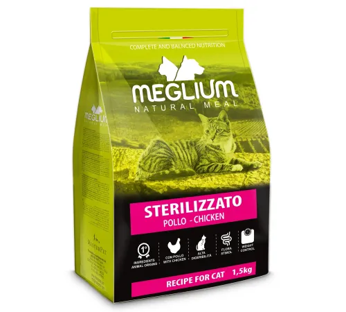Meglium Сat Neutered (Курица, рыба, говядина), 1,5 кг