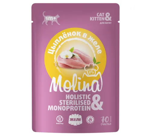 Molina Пауч для котят (Цыпленок в желе), 70 г
