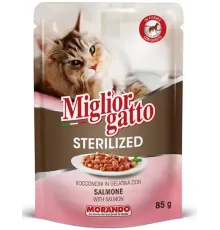 Miglior Gatto Sterilized Кусочки в желе (Лосось), 85 г