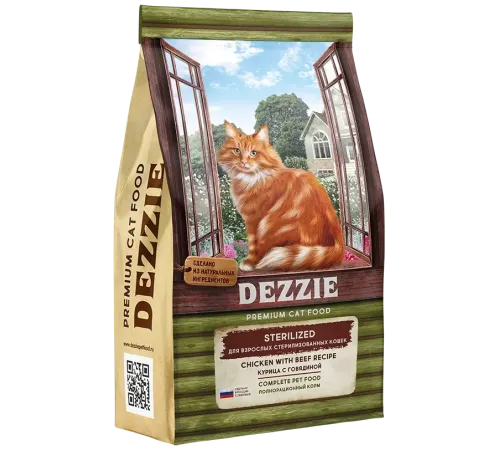 Dezzie Sterilized Cat (Курица, говядина), 10 кг
