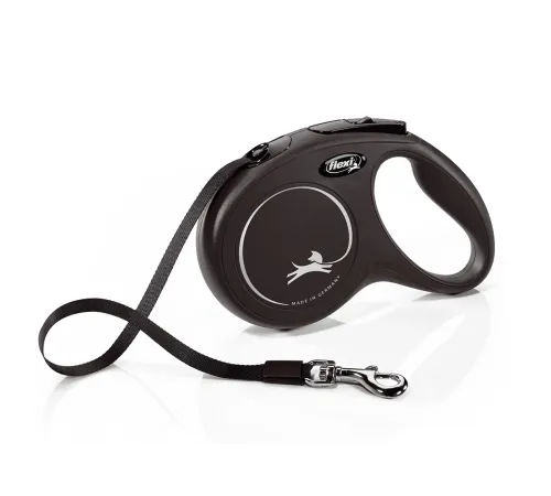 Поводок-рулетка Flexi New Classic (M) лента 5 м, черный
