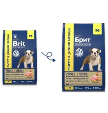 Брит Премиум Puppy & Junior Medium (Курица), 1 кг