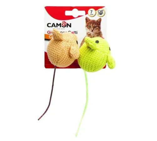 CAMON Мыши вязаные с кошачьей мятой 2 шт/уп, 7 см
