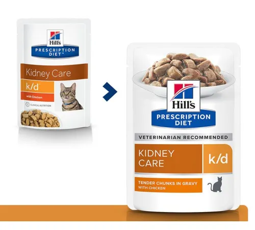 Hill's Prescription Diet k/d Kidney Care Влажный корм для кошек с курицей, 85 г