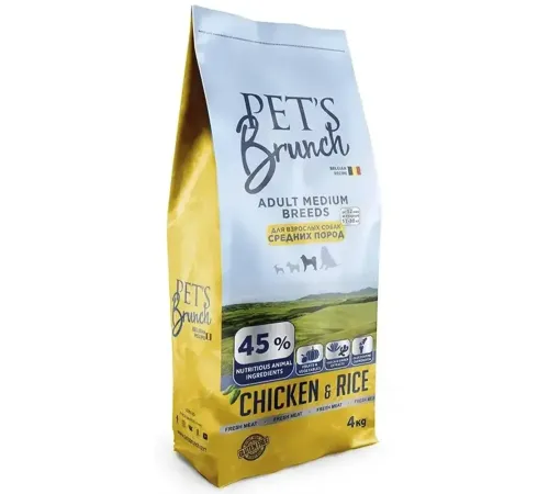 Pet's Brunch Adult Medium Breeds (Курица и рис), 4 кг