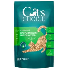 Cat's choice Наполнитель Древесный впитывающий, 80 л/20 кг