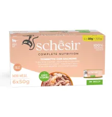 Schesir C&B Adult Cat Box (Тунец, лосось в желе), 50 г х 6 шт