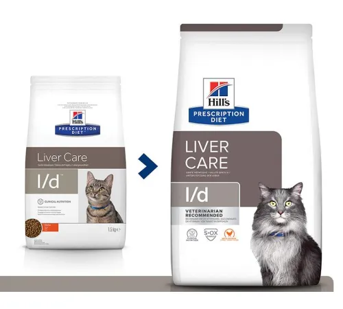 Hill's Prescription Diet l/d Liver Care для кошек (Курица) 1,5 кг