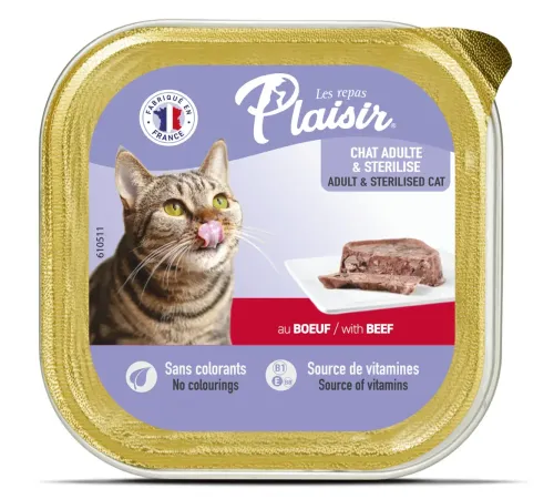 Plaisir Паштет для кошек (Говядина), 100 г