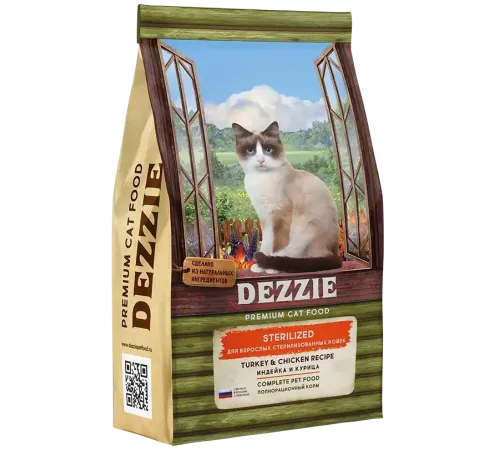 Dezzie Sterilized Cat (Индейка, курица), 10 кг