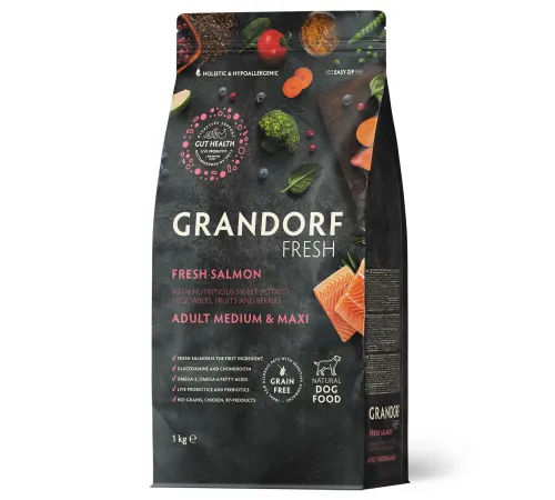 Grandorf Fresh Adult Medium & Maxi (Лосось и батат), 1 кг