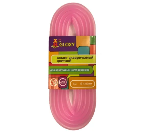 Gloxy Шланг воздушный 4х6 мм, розовый