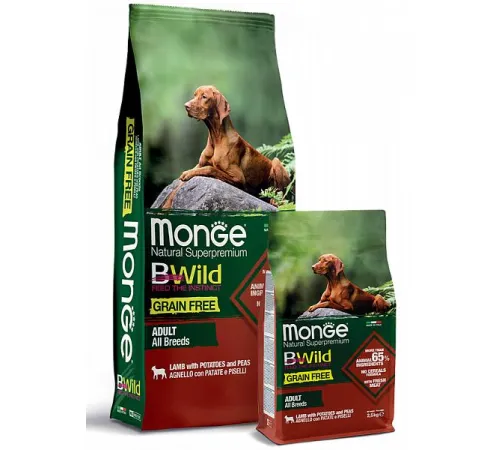 Monge Dog BWild Grain Free Adult All Breeds (Ягненок) 2,5 кг