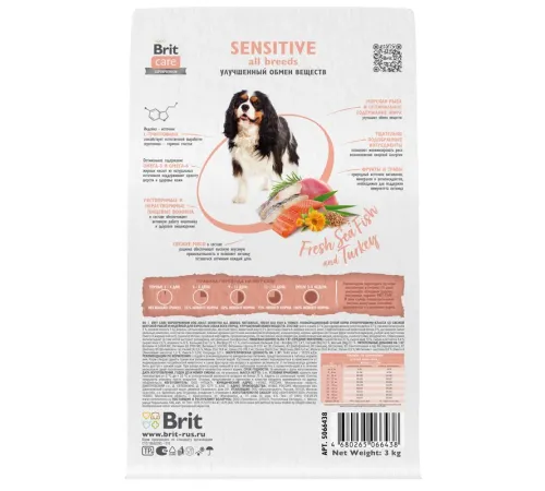 Брит Кеа Dog Adult Sensitive Metabolic (Рыба, Индейка), 3 кг