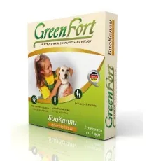 Экопром GreenFort Премиум БиоКапли для собак 2-10 кг 3 пипетки по 1 мл