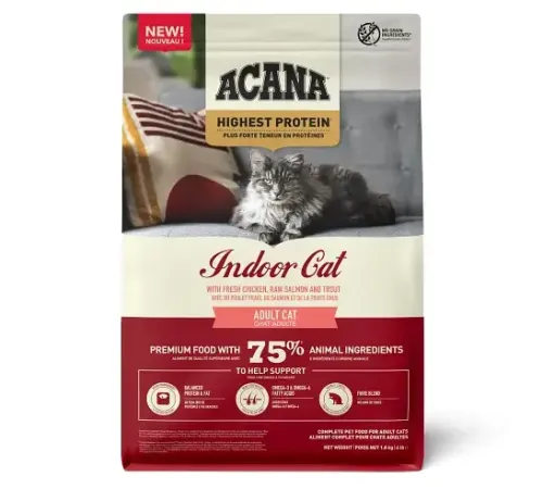 ACANA Highest Protein Indoor Cat (Курица, лосось, форель), 1,8 кг