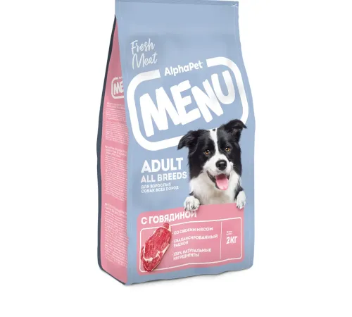 AlphaPet MENU Dog Adult (Говядина), 2 кг