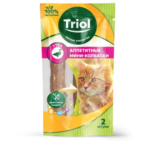 Triol Аппетитные мини-колбаски из утки, 2 шт/уп, 7 г