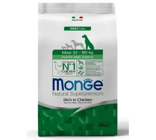Monge Dog Daily Maxi Puppy&Junior (курица, рис), 800 г