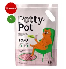 Potty-Pot Наполнитель ТОФУ Супер лайт Детская пудра, 6л (1,6 кг)