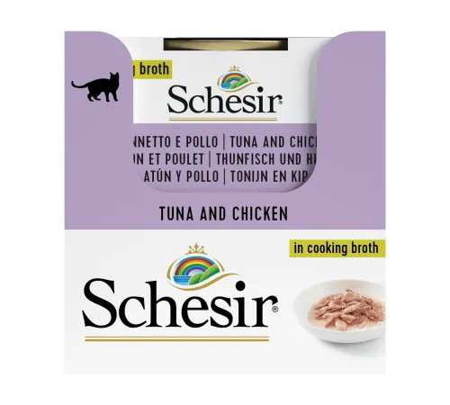 Schesir Tuna Chicken (Тунец, курица в бульоне), 70 г