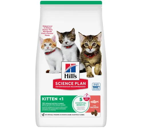 Hill's Science Plan для котят для здорового роста и развития (Лосось), 1,5 кг