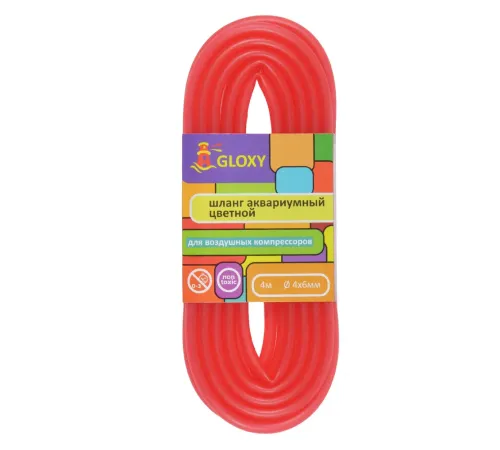Gloxy Шланг воздушный 4х6 мм, красный
