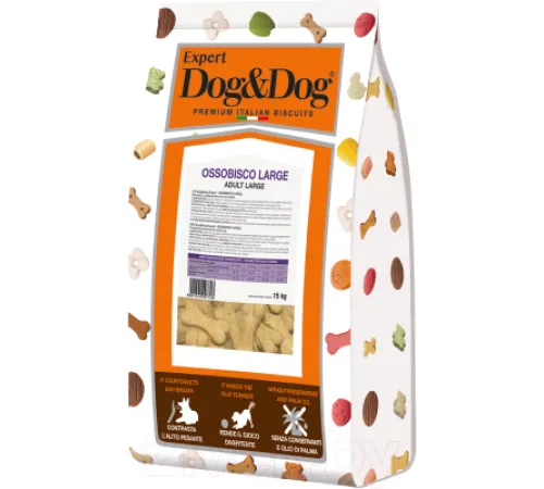 Dog&Dog Expert Печенье Ossobisco Large, 15 кг