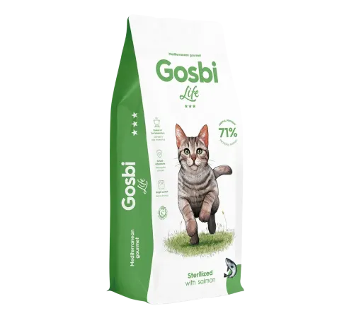 Gosbi Life Sterilized Cat (Лосось), 12 кг