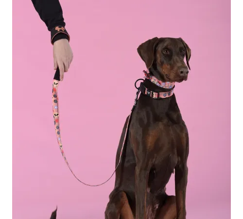 United Pets Поводок Complete me Forever, оранжевый с рисунком, 20 мм, 140 см