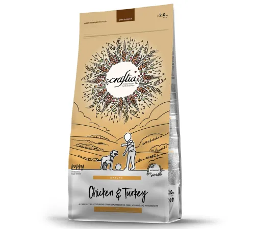 Craftia Natura Puppy Medium&Large (Курица, индейка), 2 кг