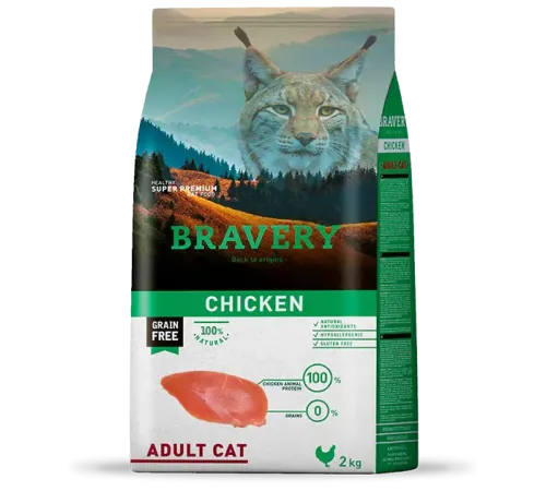 BRAVERY Adult Cat (Курица), 2 кг