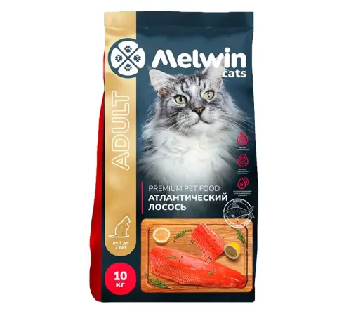 Melwin Adult Cat (Атлантический лосось), 2,5 кг