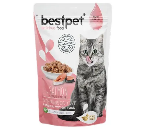 Bestpet Sterilised Cat (Лосось в желе), 85 г