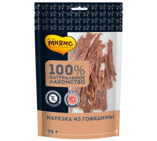 Мнямс Нарезка из говядины для собак, 75 г
